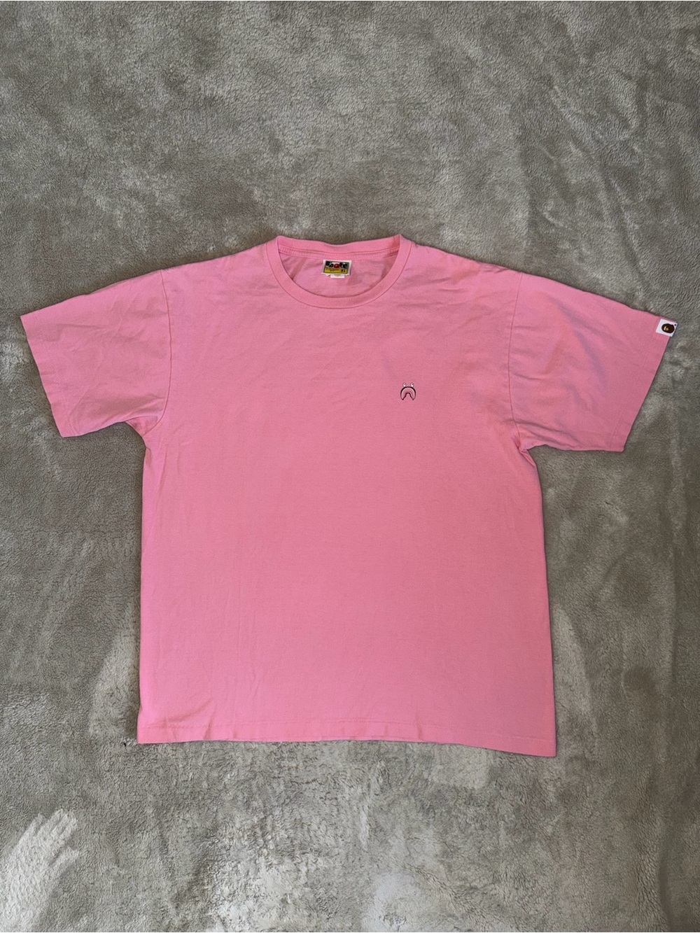 Bape Shark Chest Logo PONR T Shirt Size XL Fit Large Pink AAPE Streetwear Y2K